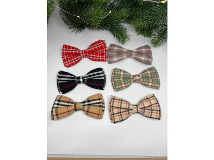 Louis károvaný motýlek pro psa na obojek