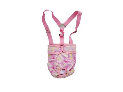 Vela hárací kalhotky pro psa s kšandami (Barva Růžová, Obvod slabin 40 - 48)